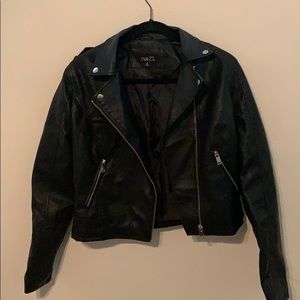 Faux Black leather jacket